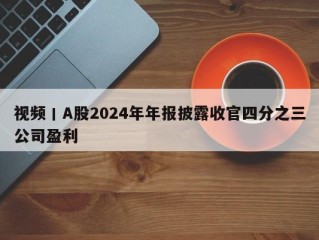 视频丨A股2024年年报披露收官四分之三公司盈利